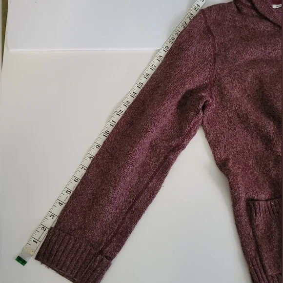 Woolrich Women's Maroon Hooded Button Front Cardigan Sweater - Picture 7 of 10